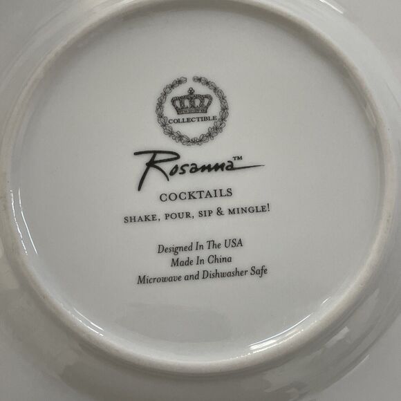 Set of 4 ROSANNA COCKTAILS SALAD DESSERT APPETIZER PLATES Square Wine & Cheese - Picture 7 of 7